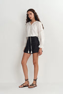 Shorts en denim Zach en denim soie-coton