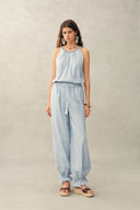 Elsa Boho Lace  Adjustable Cuffs Balloon Pants in Cotton