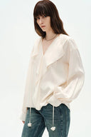 Karina V Neck Top in Matte Acetate