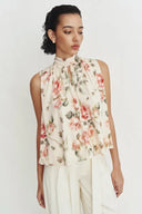 Top Sin Mangas Eli Rosie en Satén de Seda Mulberry