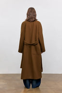 Rond Detachable Belt Coat in Wool Twill