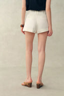 Barney A Line Cuffed  Cargo Short in Linen Blend