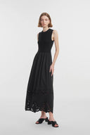 Amy Embroidered Dress in Mulberry Silk Blend