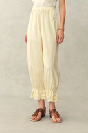Set aus ärmellosem Halterneck-Top mit Haselnuss-Spitzenpaneel und Hose aus Seiden-Baumwoll-Mischung