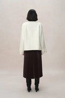 Alina Hand Rolled Buttons Wool Jacket in Australian Merino Twill