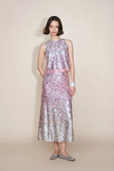 Conjunto a juego de top sin mangas y falda Eleanor ombré con bordado completo de lentejuelas