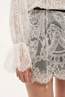 Ethereal Lace Tie-Front Overlay Dress in Custom Lace