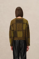 Sibton Checked Cropped Pullover in Baby Alpaca Blend Knit