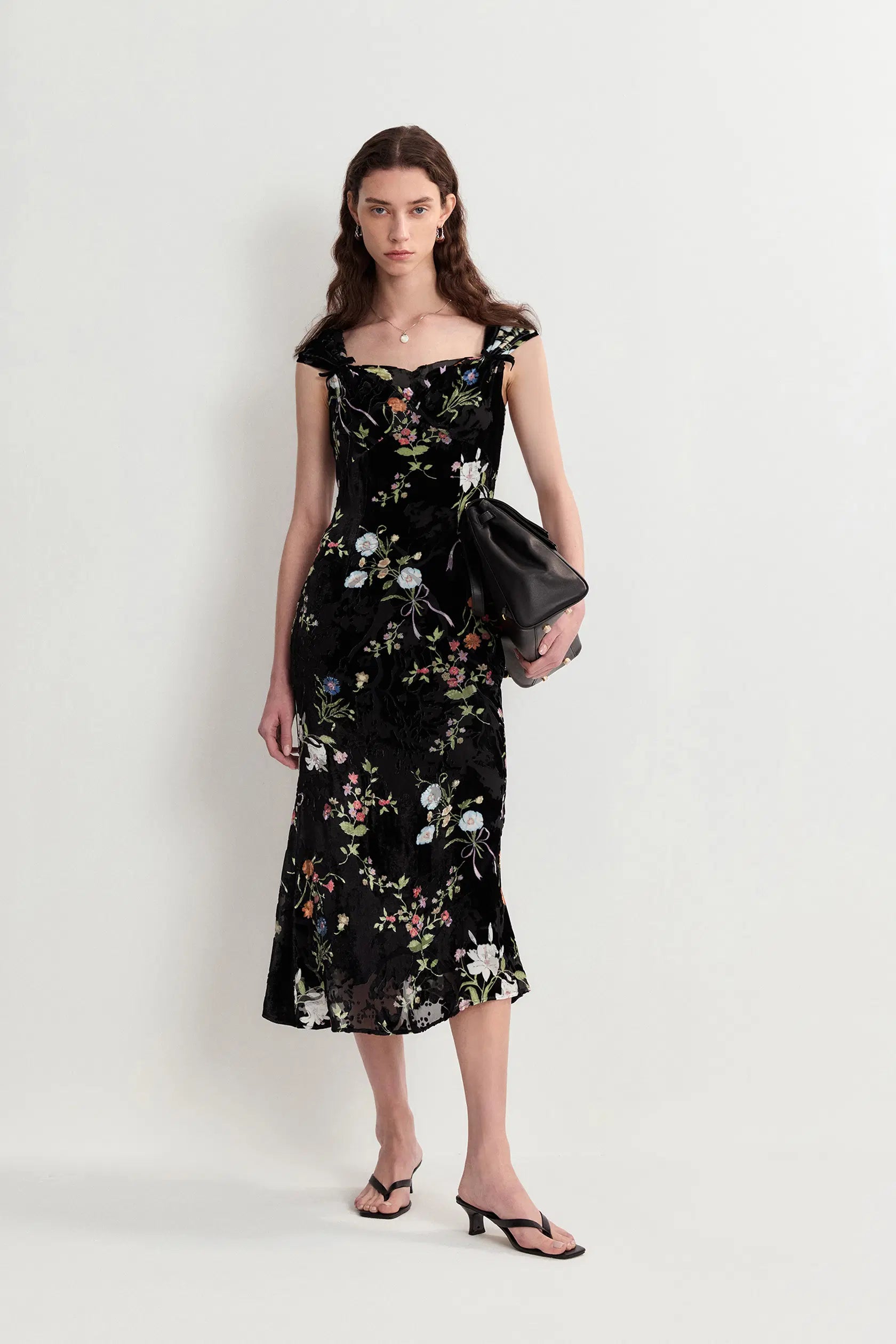 Josephine Silk Velvet Burnout Mermaid Dress –