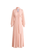 Grace pinkes Kleid aus Tupfen-Jacquard