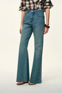 Molly Washed Bootcut Jeans in Cotton Denim