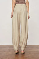 Wilderness Balloon-Leg Tailored Pants in Fine Acetate And Lamb Wool Blend