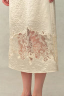 Aurelia Laced Cutout Skirt in Acetate Satin