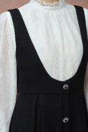 Robe deux pièces Julie en dentelle et tencel-lin avec bouclé français - Mélange de tissus mis à jour