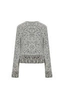 Sara Fringe Knit Jacket in Multi-Yarn Blend