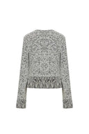 Sara Fringe Knit Jacket in Multi-Yarn Blend