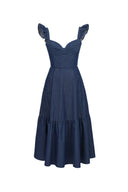 Ocean Dress in Washed Cotton Denim