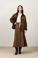 Bella Faux Suede Puffer Jacket