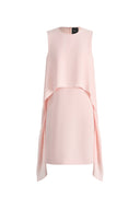 Vestido sin mangas con pliegues laterales ondulados Cilace en tejido mate texturizado