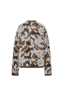 Fera Leopard Jacquard Cardigan in Kid Mohair-Wool Blend Knit