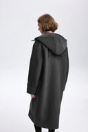 Nara Hand-Finished Horn Button Coat in Wool Melton