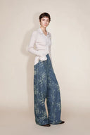 Jules Blumenmuster Gerade Jeans aus Jacquard-Denim