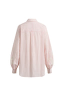 Chemise oversize rayée à manches bouffantes Brooke en popeline de coton