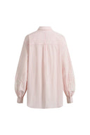 Camisa oversize de rayas con mangas abullonadas Brooke en popelina de algodón