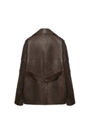 Irina Vintage Biker Jacket in Vegan Leather
