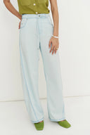 Viento Hand Distressed Drawstring Jeans in Lyocell Denim