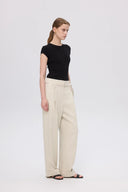 Suma High Waisted Straight Leg Pants in Tencel Lyocell Blend