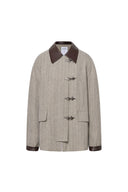 Chaqueta Utilitaria Estilo Cuadrado en Espiga Jaspeada