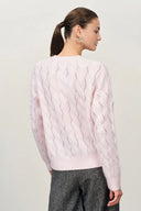 Aria Hand Beaded Sweater in Wool-Silk Blend