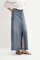 Denim Skirt in Cotton Denim