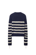 Pull rayé Kirsten en maille bouclé mélangé laine