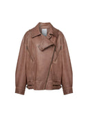 Terra Vintage Brown Leather Jacket in Vegan Leather