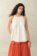 Top Sans Manches Hazel à Col Halter en Coton