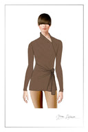 Top con nudo Selene en terciopelo elástico