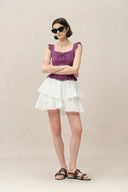 Vicky Ruffle Mini Skirt in Fine Cotton Voile