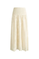Bailey Lace Embroidered Midi Skirt in Tulle Embroidery