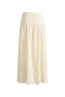 Bailey Lace Embroidered Midi Skirt in Tulle Embroidery