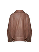 Terra Vintage Brown Leather Jacket in Vegan Leather