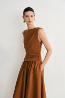 Cindy Bubble Kleid aus Tencel Merino Strick und Seiden-Woll-Satin