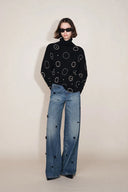 Sidney Beaded Turtleneck Sweater in Merino Wool