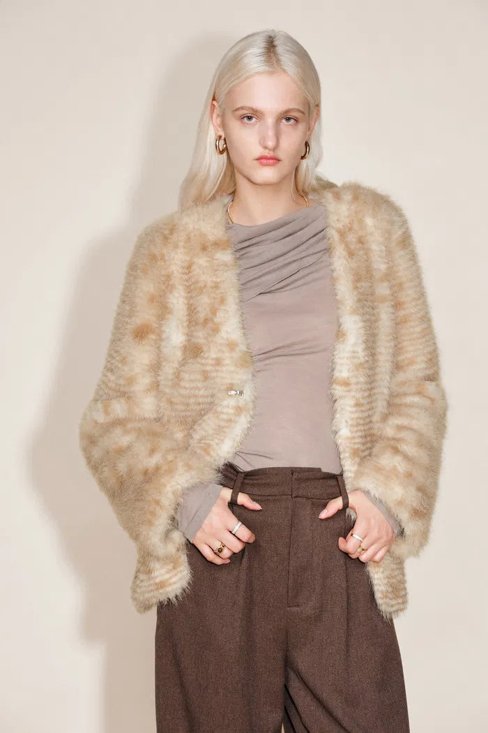 Grace Tabby Cat Inspired Coat in Faux Fur