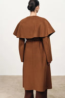 Eliza Cape Style Belted Wool Coat in Double-Face Merino-Cashmere