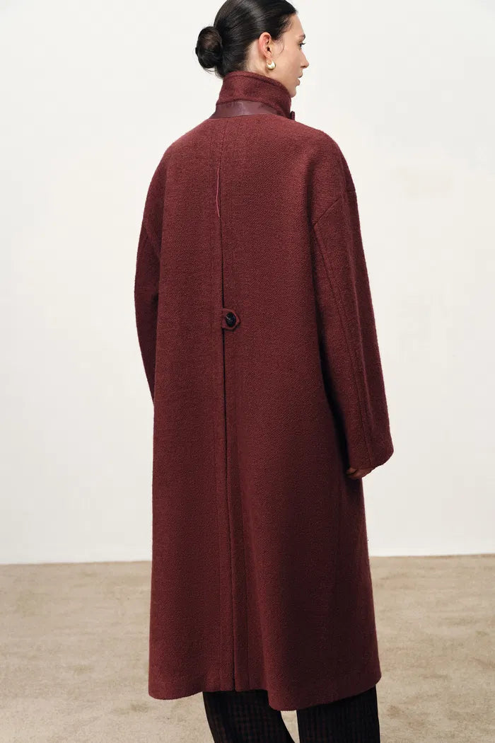 Sophie Cocoon Coat in Merino Wool Twill