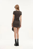 Vestige Tie Up Waist Dress in Cotton Knit