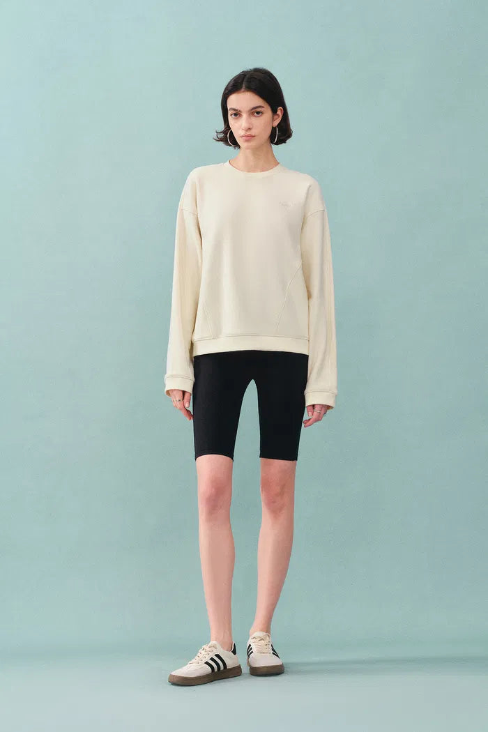 Lotus Beige Crewneck Sweatshirt in Cotton