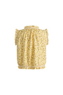 Floris Floral Sleeveless Blouse Top in Mulberry Silk Cotton